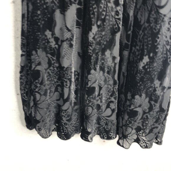 Vintage Lily Dress Womens Large Black Velvet Burnout Whimsigoth Halter Fairy - Picture 16 of 16